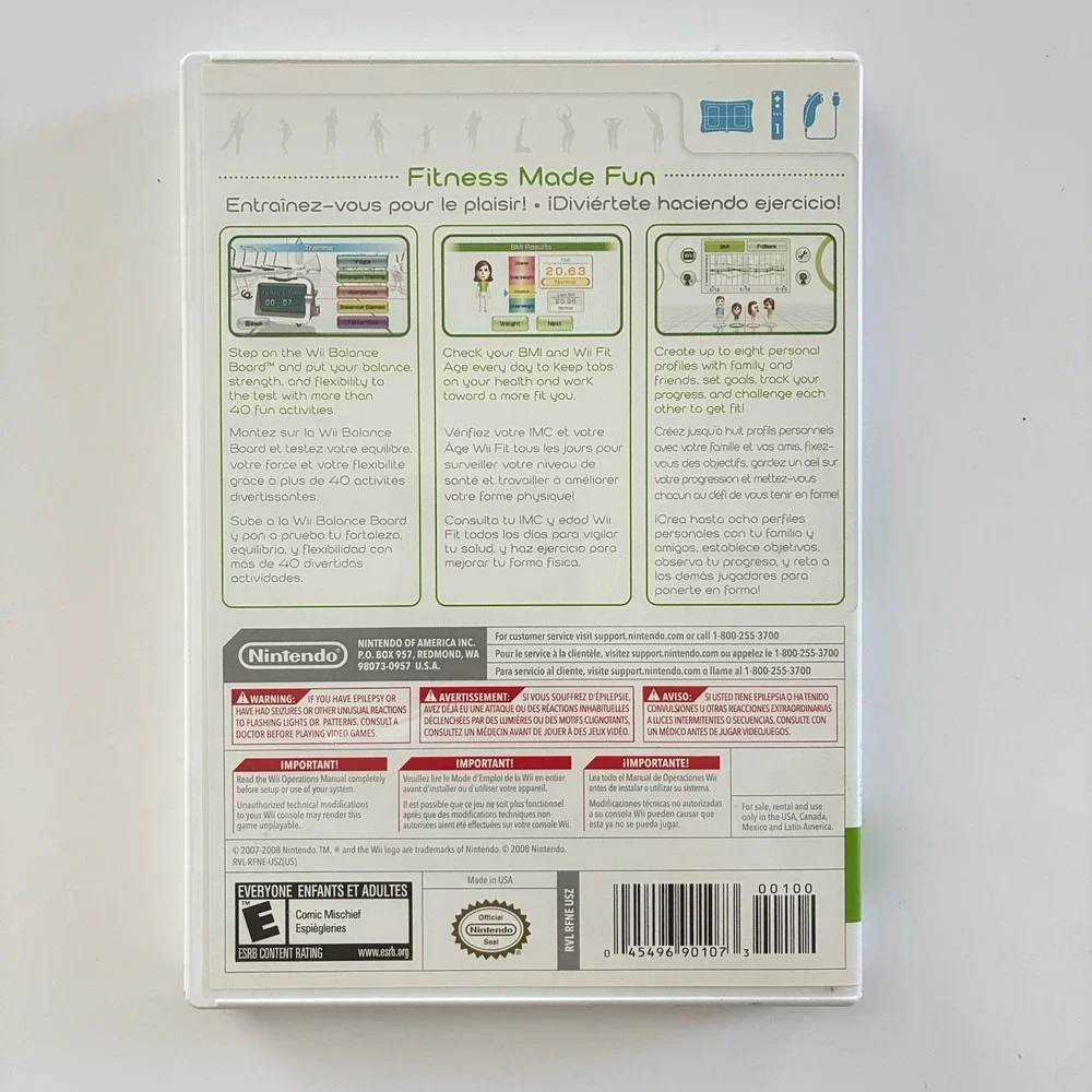 Wii Fit (Nintendo Wii, 2008) Complete with Manual CIB Fitness Game Workout Fun